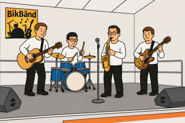 Das Bild zeigt die Bik Bänd beim musizieren.
