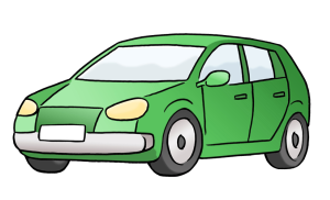 Das Bild zeigt ein grünes Auto.