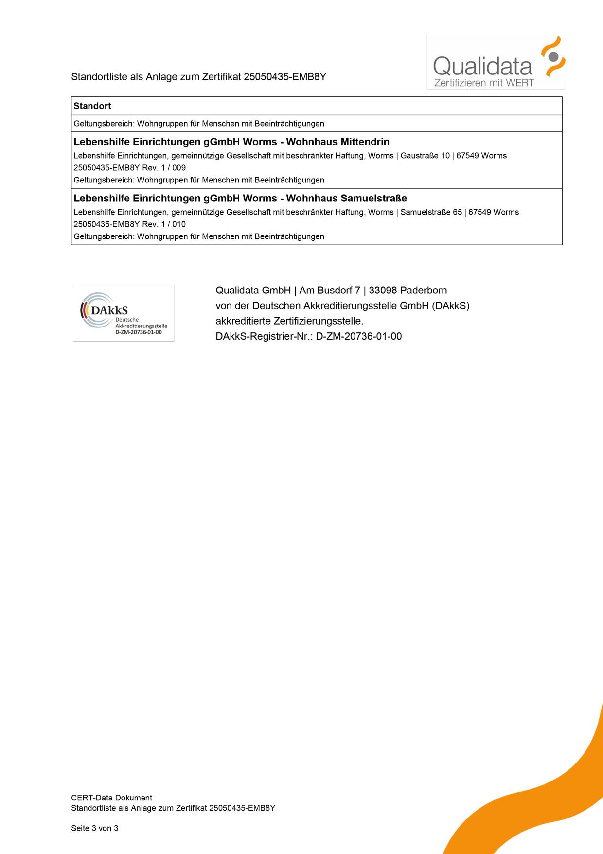 Zertifikat DIN EN ISO 9001:2015 Anlage 2