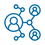 Das Bild zeigt Personen, die miteinander durch Linien verbunden sind.