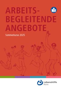 Das Bildzeigt das Titelbild der Broschüre: Arbeitsbegleitende Angebot von der Lebenshilfe Worms.